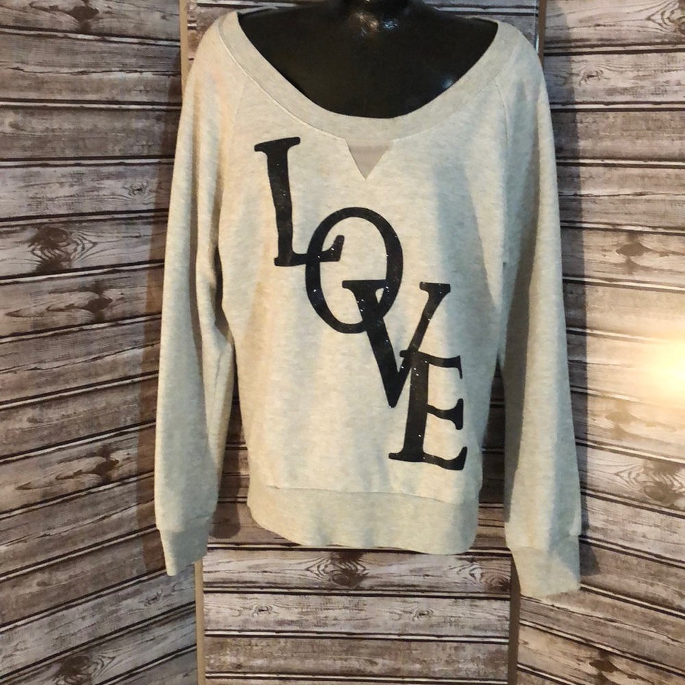 🌴WET SEAL-XL-GRAY-WIDE NECKLINE PULLOVER SWEATER